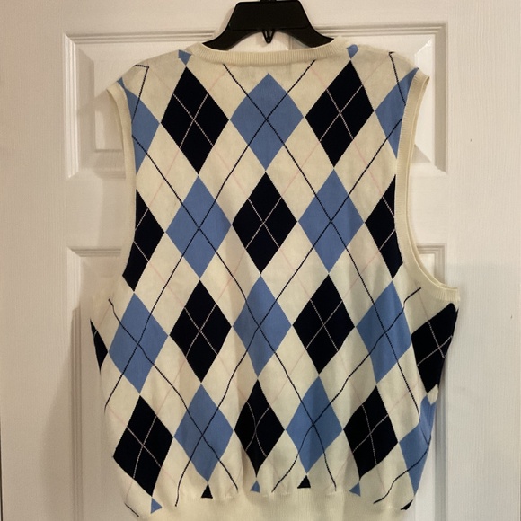 Polo Golf Ralph Lauren Cashmere Blend Argyle V-neck Sweater Vest, XL - Picture 4 of 4